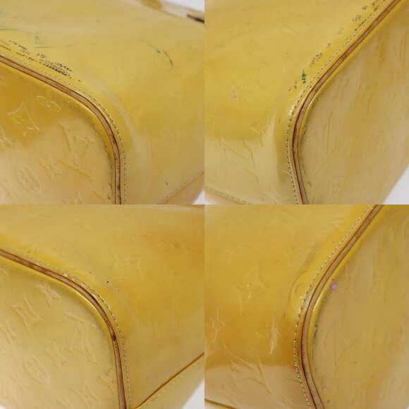 LOUIS VUITTON Monogram Vernis Houston Hand Bag Lime Yellow M91055 - Picture 10 of 13